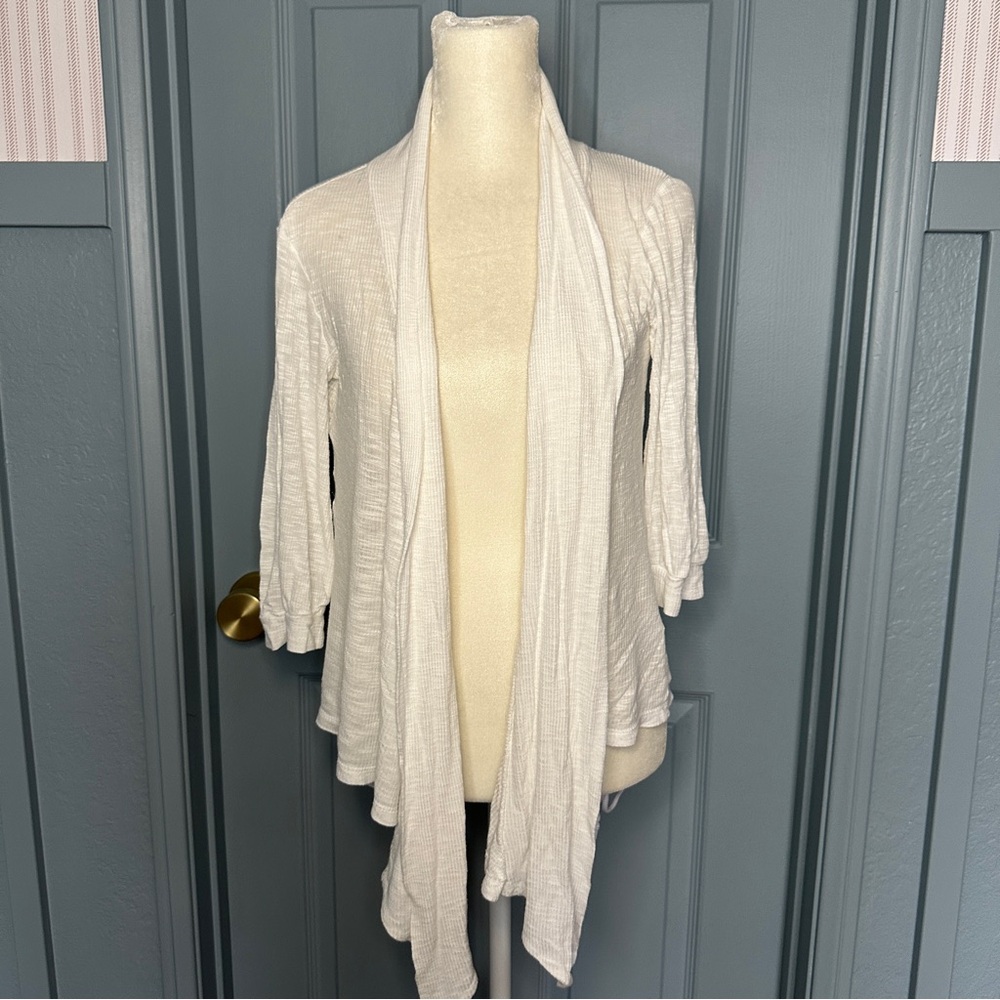 Cream Open Front Wrap Top Cardigan